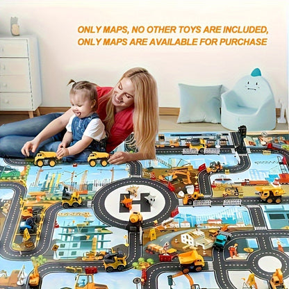 Kids Play Mat Road Track Construction Rug Vehicle Play Carpet