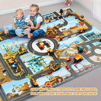 Kids Play Mat Road Track Construction Rug Vehicle Play Carpet
