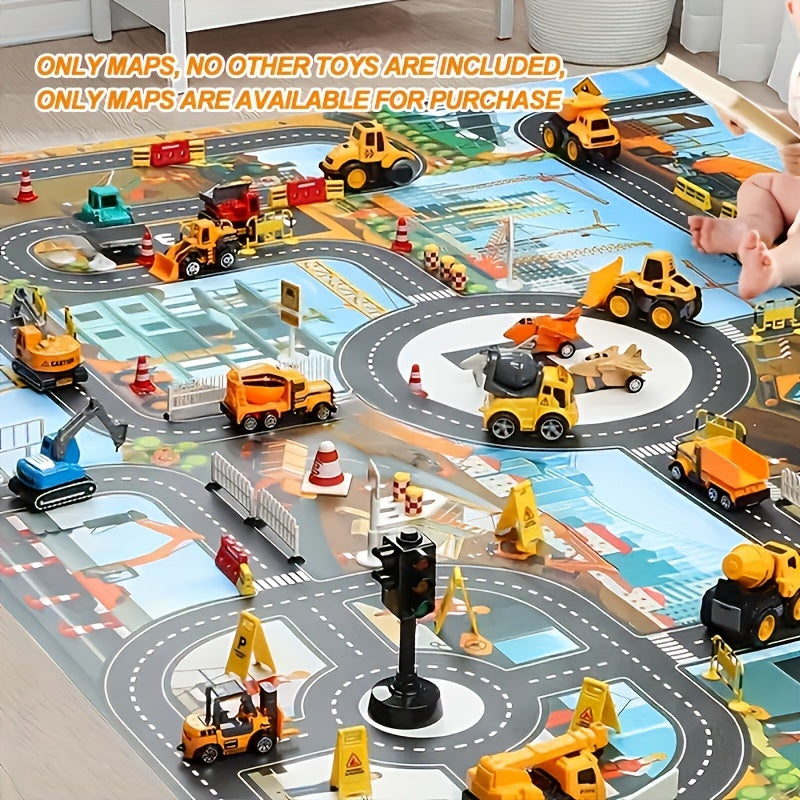 Kids Play Mat Road Track Construction Rug Vehicle Play Carpet