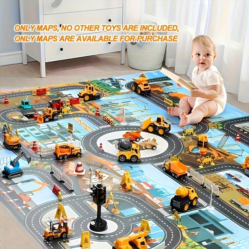 Kids Play Mat Road Track Construction Rug Vehicle Play Carpet