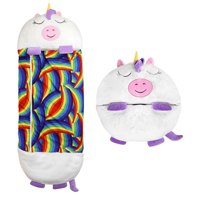 Kids Plush Sleeping Bag Pillow Convertible Nap Bag