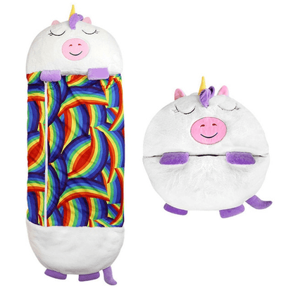 Kids Plush Sleeping Bag Pillow Convertible Nap Bag