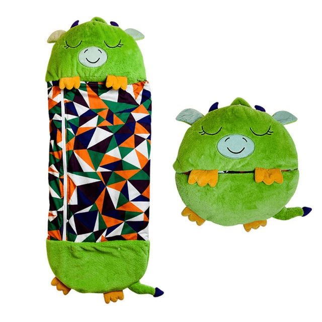 Kids Plush Sleeping Bag Pillow Convertible Nap Bag
