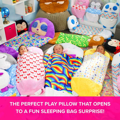 Kids Plush Sleeping Bag Pillow Convertible Nap Bag