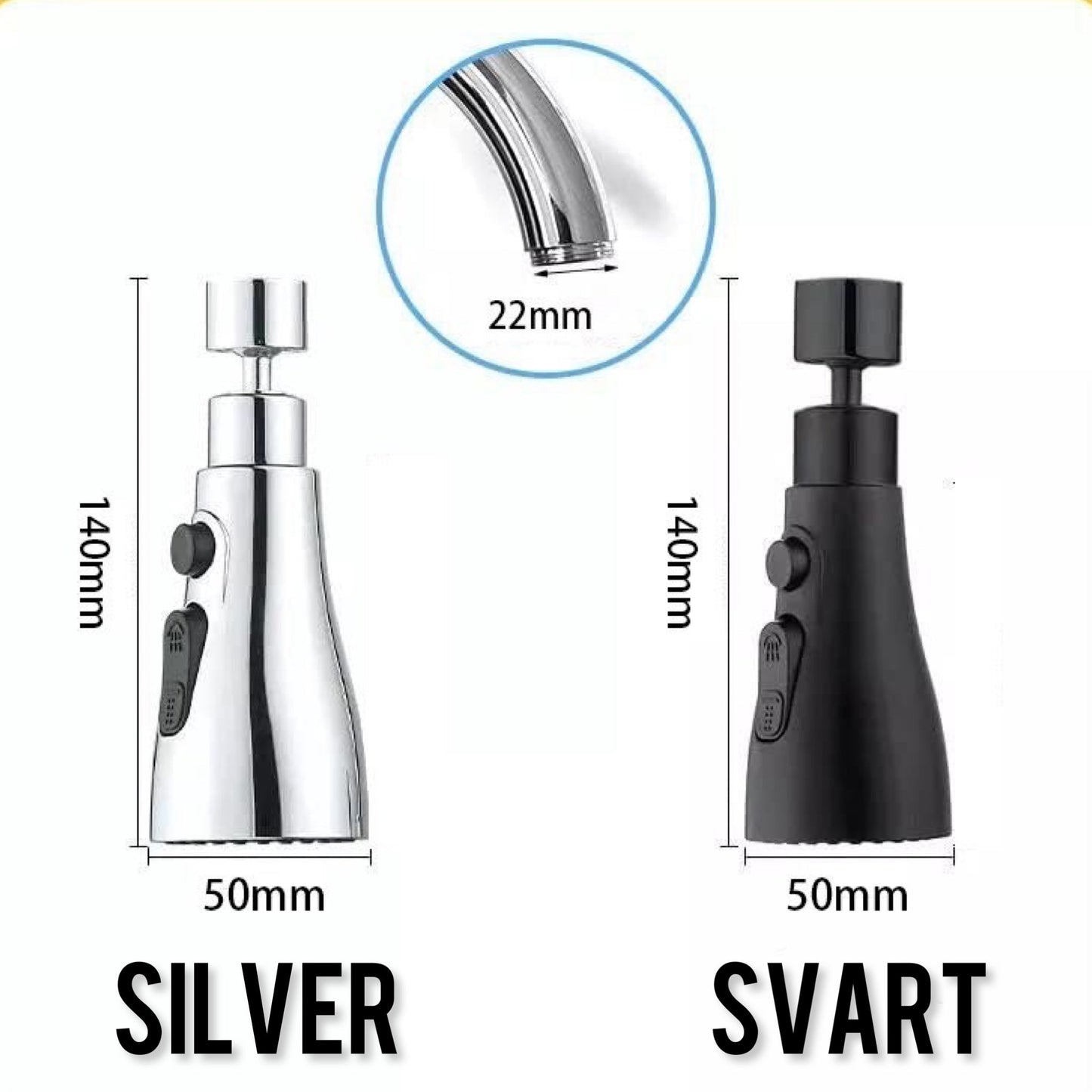 Kitchen Faucet Aerator Swivel 360 Degree Water Saver Spray Attachment with Splash Filter
