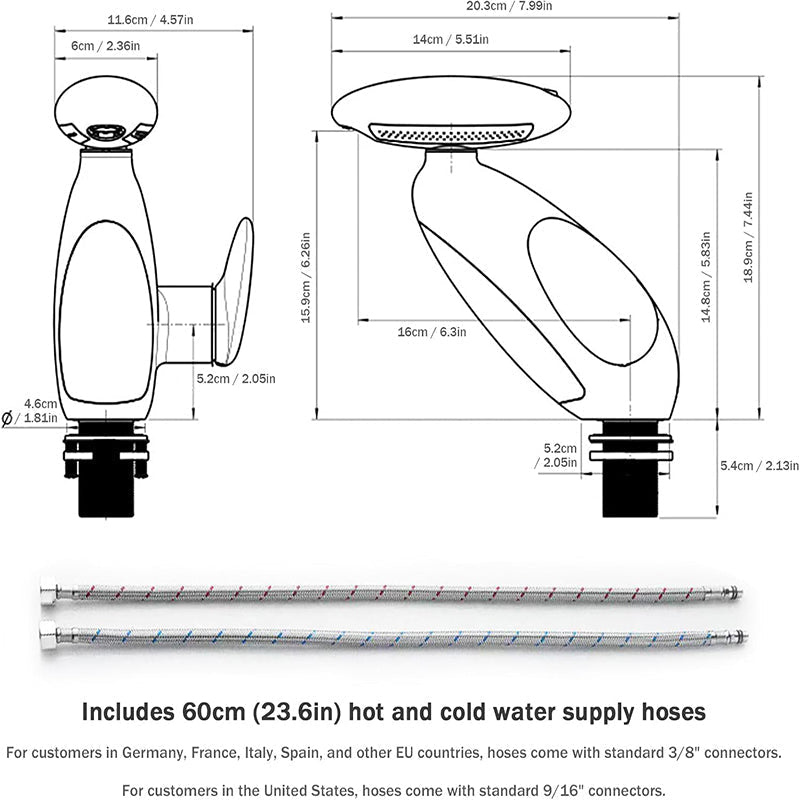 LED Bathroom Faucet Pull Out Sink Tap Temperature Sensor 4 Spray Modes