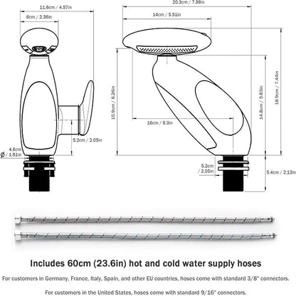LED Bathroom Faucet Pull Out Sink Tap Temperature Sensor 4 Spray Modes