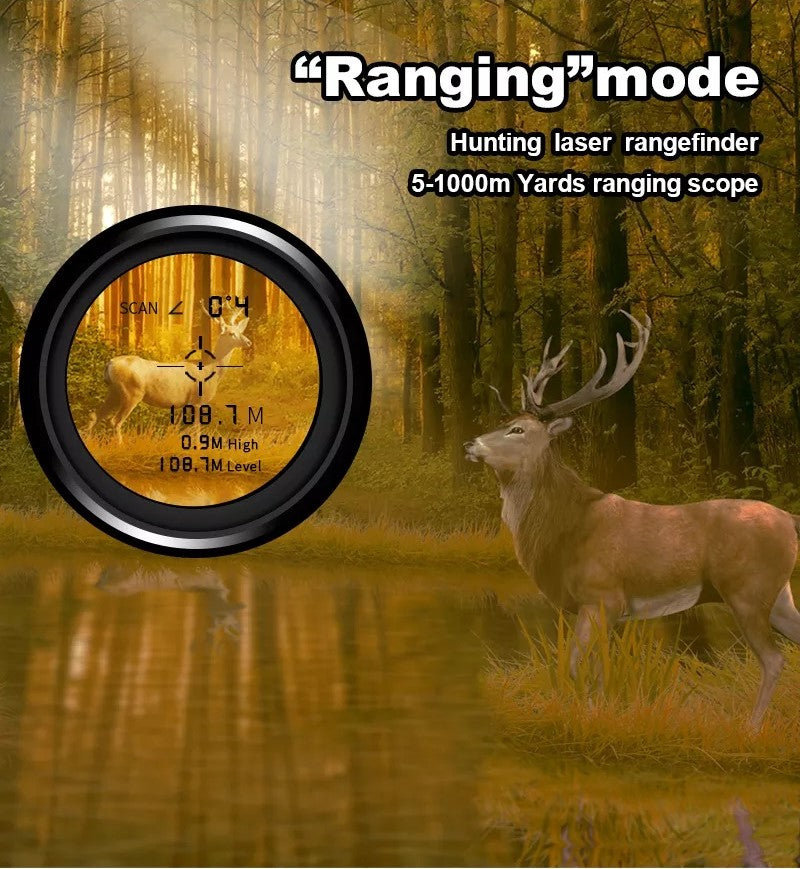 Laser Rangefinder 1000 Yard Distance Meter Hunting Golf Range Finder