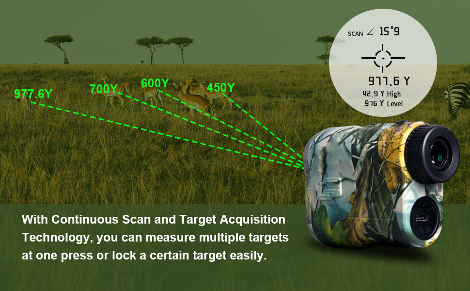 Laser Rangefinder 1000 Yard Distance Meter Hunting Golf Range Finder