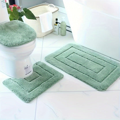 Luxury Bathroom Mat Set Soft Quick Dry Non Slip Bath Rugs