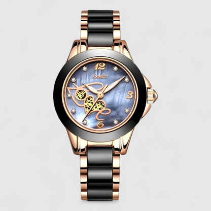 Luxury Ceramic Quartz Womens Watch Crystal Dial
