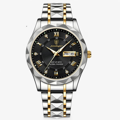 Luxury Mens Watch Elegant Stainless Steel Business Wristwatch