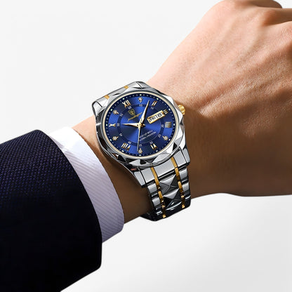 Luxury Mens Watch Elegant Stainless Steel Business Wristwatch