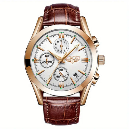 Luxury Military Quartz Watch Rose Gold Black Stainless Steel