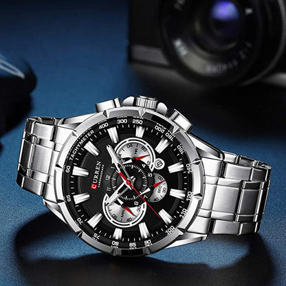 Luxury Quartz Chronograph Watch Mens Waterproof Wristwatch