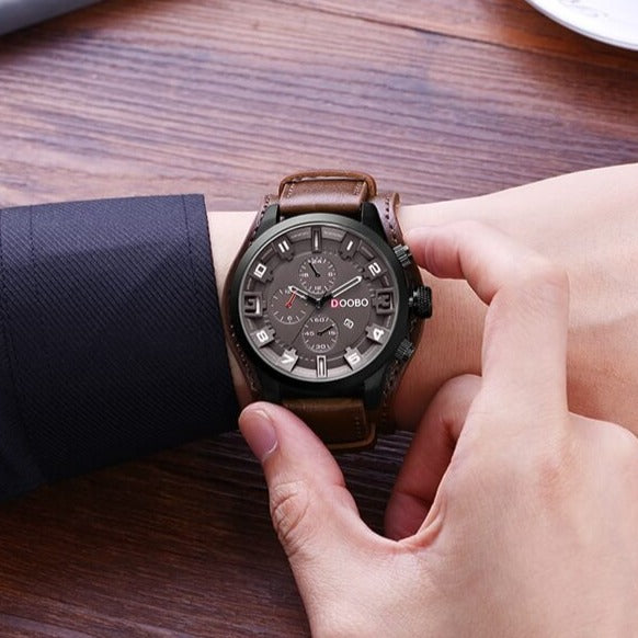 Luxury Quartz Leather Watch Classic Business Wrist Watch