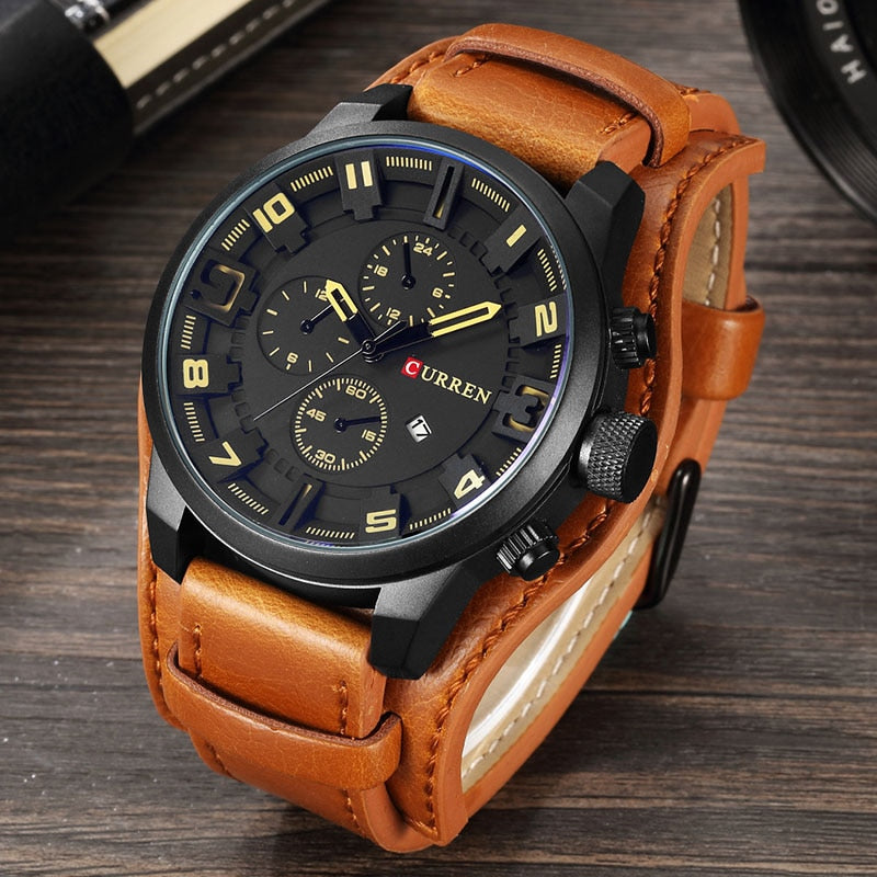 Luxury Quartz Leather Watch Classic Business Wrist Watch
