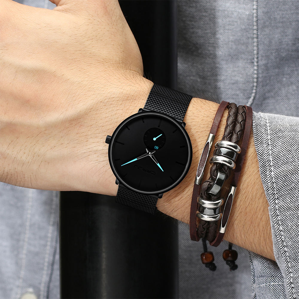 Luxury Quartz Watch with Waterproof Mesh Strap