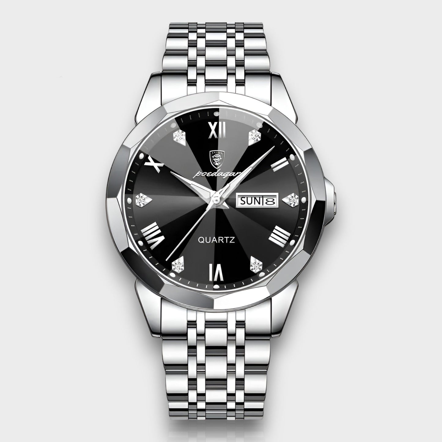 Luxury Stainless Steel Mens Watch Automatic Date Display
