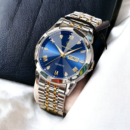 Luxury Stainless Steel Mens Watch Automatic Date Display
