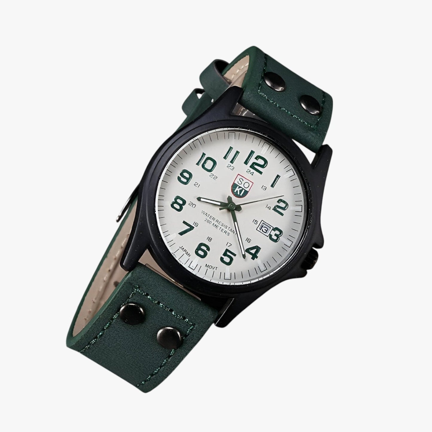 Luxury Womens Watch Date Display Sport Style Leather Strap