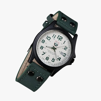 Luxury Womens Watch Date Display Sport Style Leather Strap