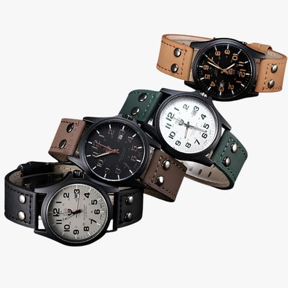 Luxury Womens Watch Date Display Sport Style Leather Strap