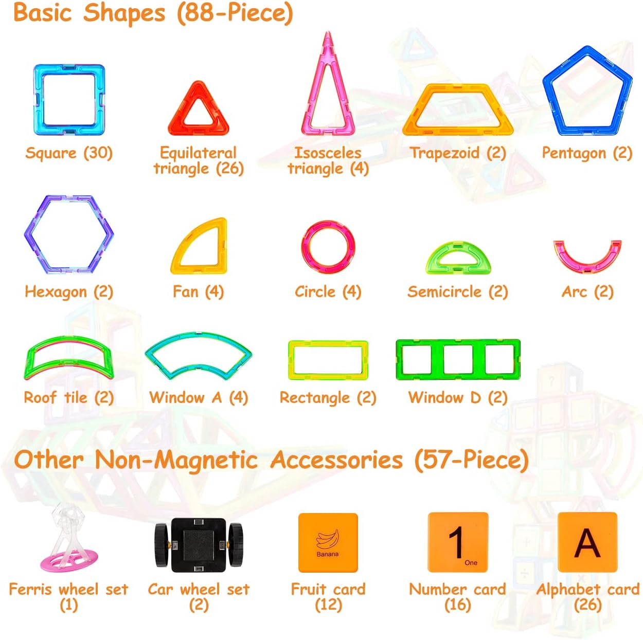 Magnetic Building Blocks STEM Learning Construction Set