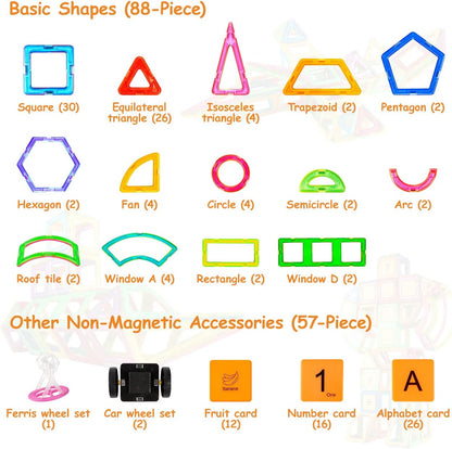 Magnetic Building Blocks STEM Learning Construction Set