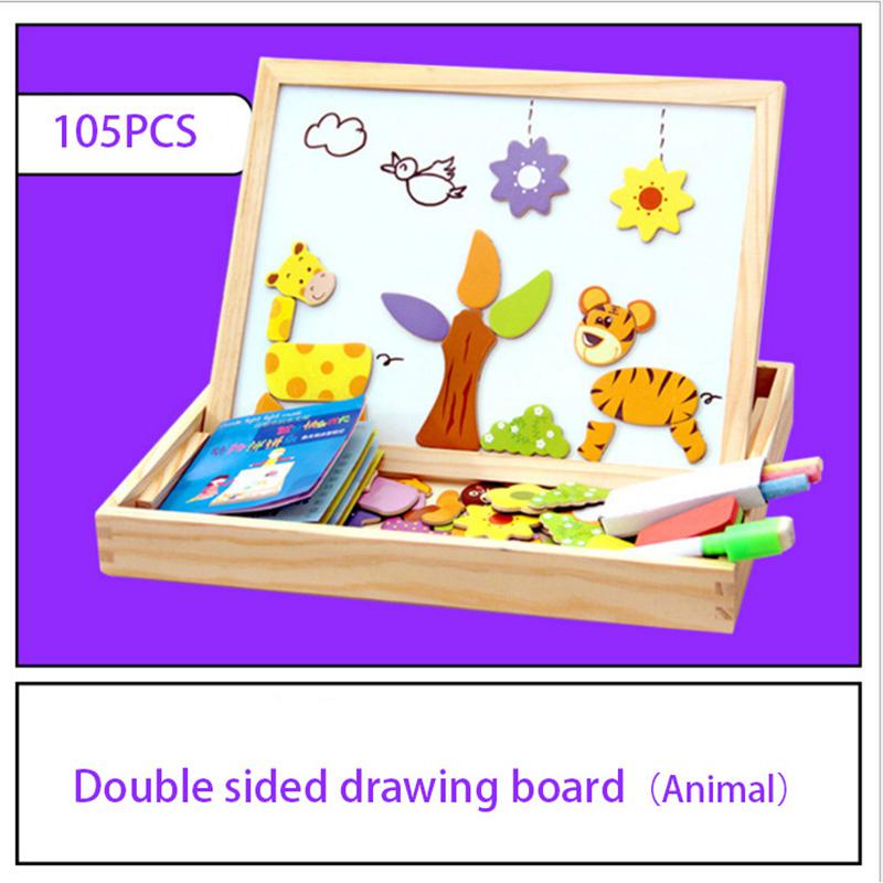 Magnetic Drawing Puzzle Board Educational Wooden Learning Toy