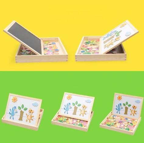 Magnetic Drawing Puzzle Board Educational Wooden Learning Toy
