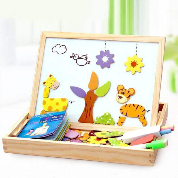 Magnetic Drawing Puzzle Board Educational Wooden Learning Toy