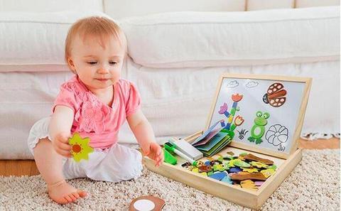 Magnetic Drawing Puzzle Board Educational Wooden Learning Toy