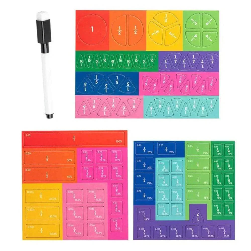 Magnetic Fraction Learning Game Educational Math Toy Set