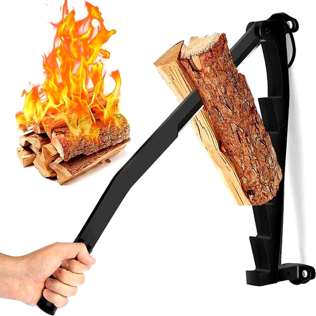 Manual Log Splitter Wall Mounted Lever Firewood Cutter Tool