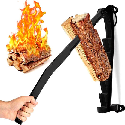 Manual Log Splitter Wall Mounted Lever Firewood Cutter Tool