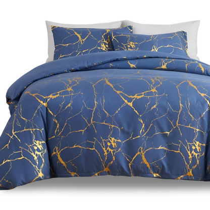 Marble Pattern Duvet Cover Set Luxury Soft Bedding Collection