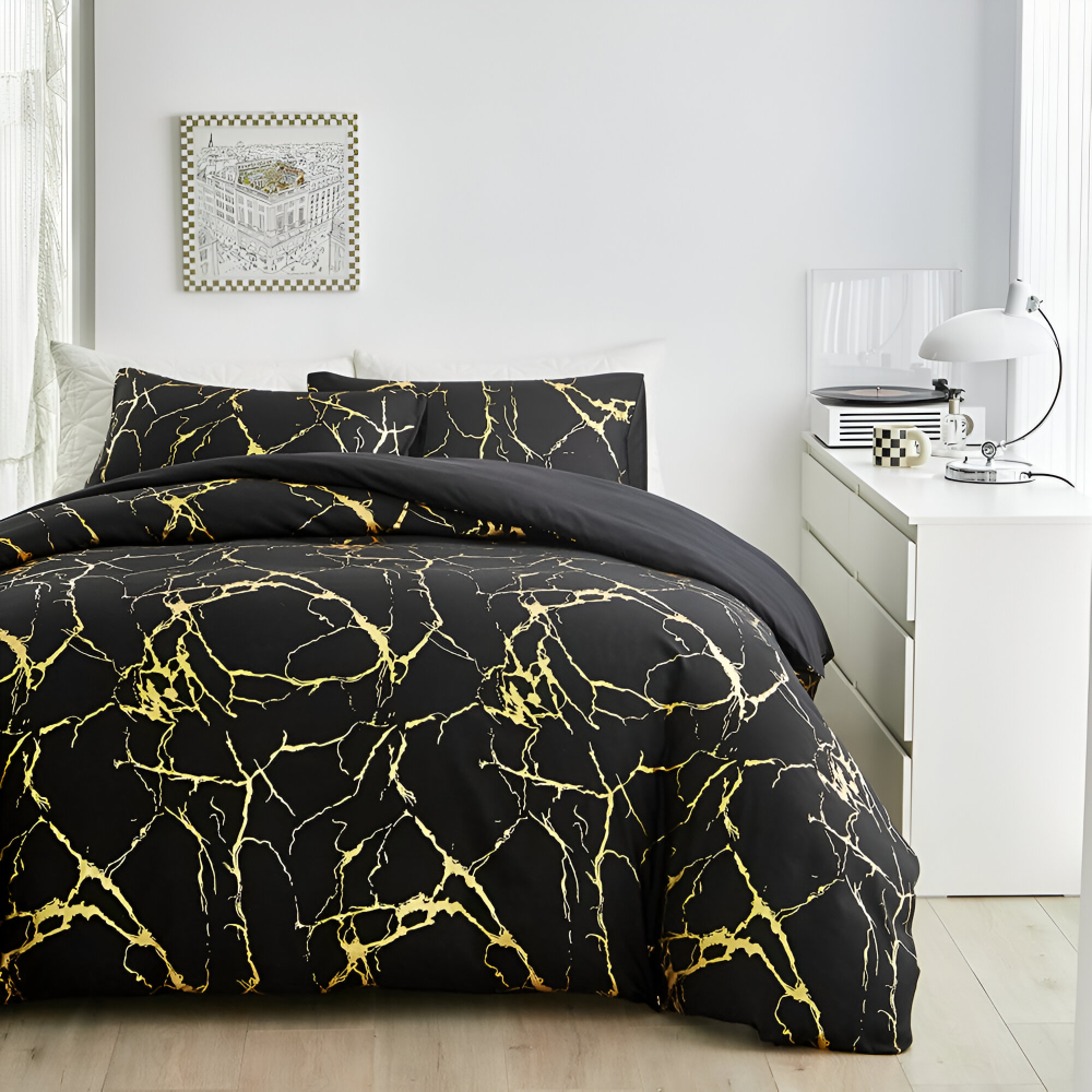 Marble Pattern Duvet Cover Set Luxury Soft Bedding Collection