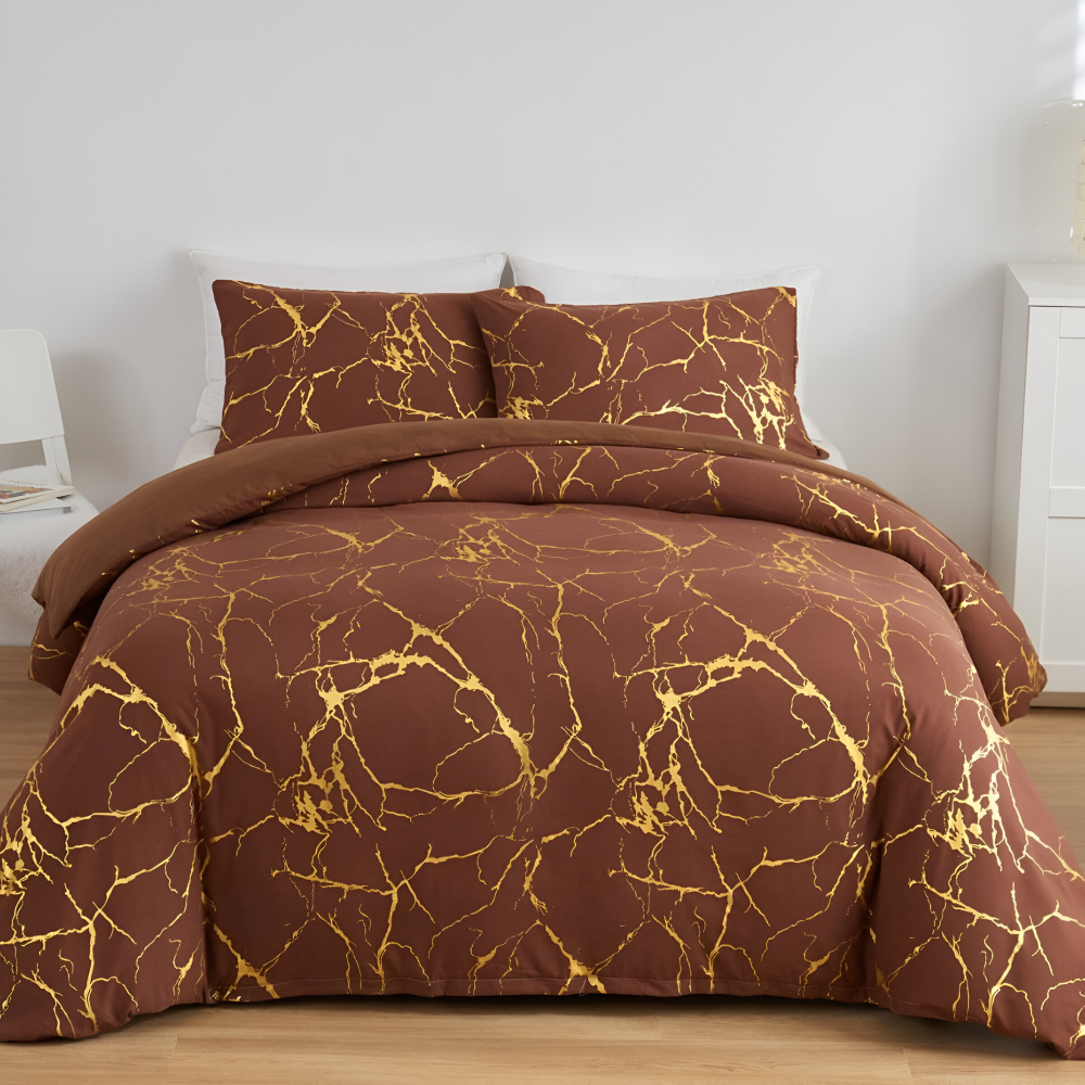 Marble Pattern Duvet Cover Set Luxury Soft Bedding Collection
