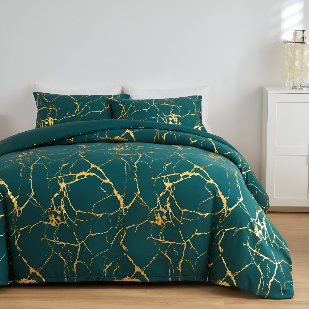 Marble Pattern Duvet Cover Set Luxury Soft Bedding Collection