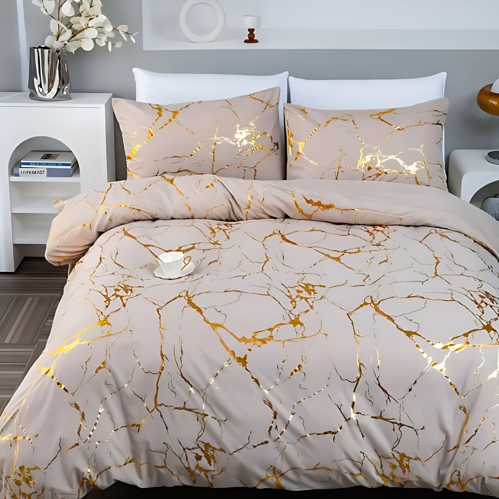 Marble Pattern Duvet Cover Set Luxury Soft Bedding Collection