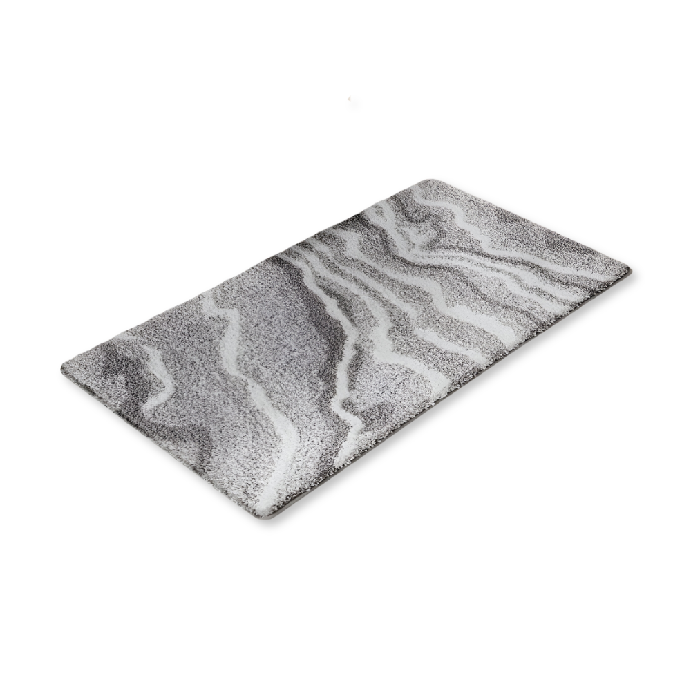 Marble Pattern Plush Bath Mat Non Slip Absorbent Bathroom Rug