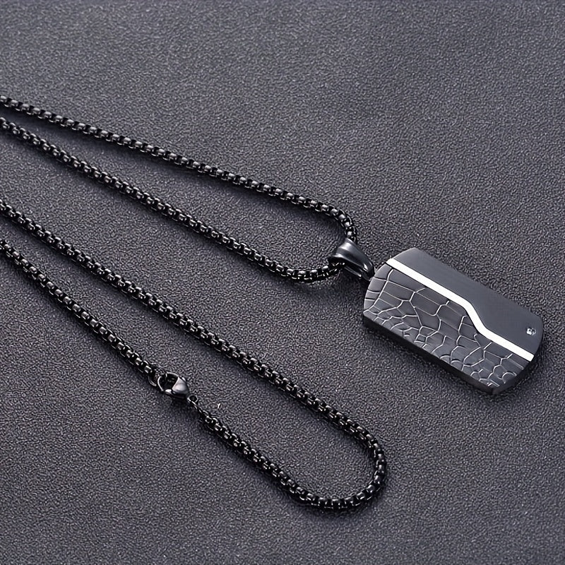 Mens Black Pendant Necklace Stainless Steel Vintage Chain Jewelry