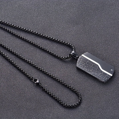 Mens Black Pendant Necklace Stainless Steel Vintage Chain Jewelry