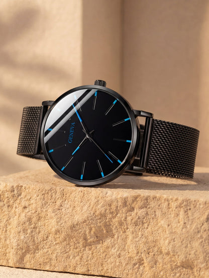 Men’s Business Quartz Watch Elegant Titanium Band Classic Design
