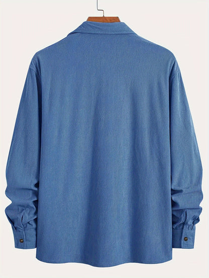 Mens Corduroy Shirt Jacket Casual Button Up Overshirt