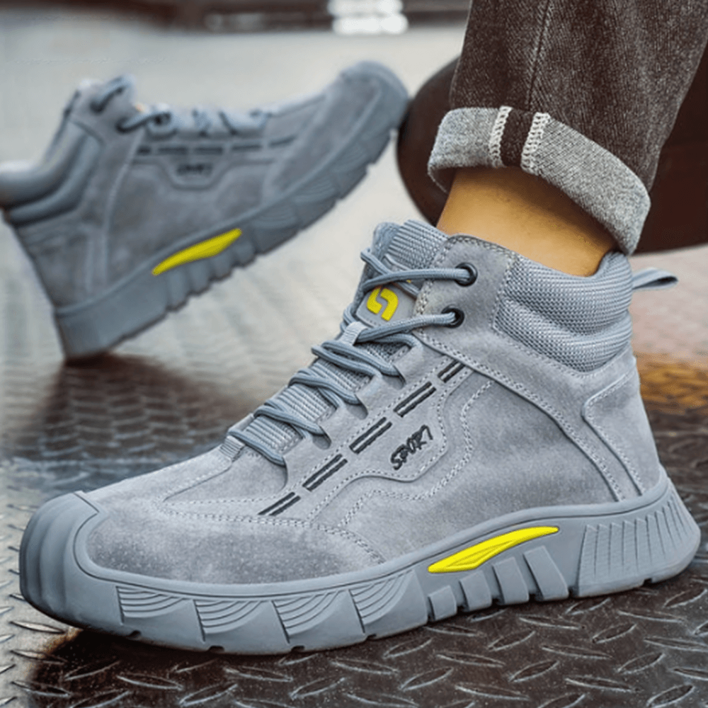 Men’s Grey High Safety Work Shoes | Orthopedic & Slip-Resistant
