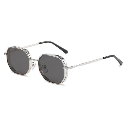 Mens Hexagon Sunglasses Punk Metal Vintage Fashion Eyewear
