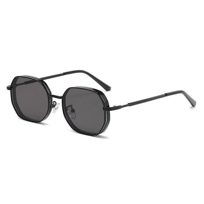 Mens Hexagon Sunglasses Punk Metal Vintage Fashion Eyewear
