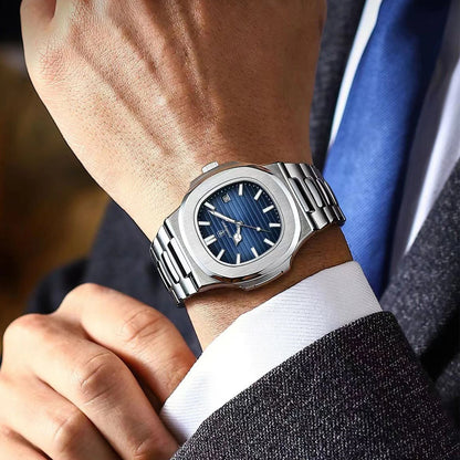 Mens Luxury Quartz Watch Stainless Steel Elegant Wristwatch